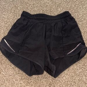 Low rise black lululemon hottie hot shorts